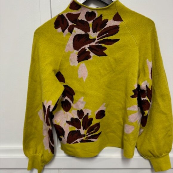 Anthropologie Floral Mock Neck Sweater-S - Reg $128 - Picture 1 of 6